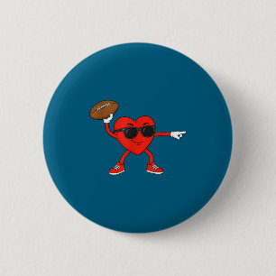 Macaron Rond 5 Cm Saint-Valentin drôle de football coeur jouant