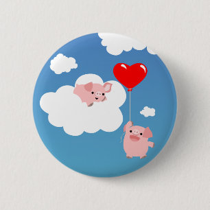 Macaron Rond 5 Cm Saint-Valentin : Les ailes de l'insigne de bouton