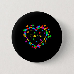 Macaron Rond 5 Cm Saint-Valentin Professeur Sensibilisation à l'auti