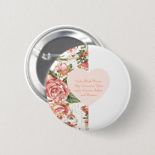 Macaron Rond 5 Cm Saint-Valentin romantique avec papier de roses ado