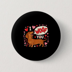 Macaron Rond 5 Cm Saint-Valentin Teckel Je Vous Aime Amour Wiener Do