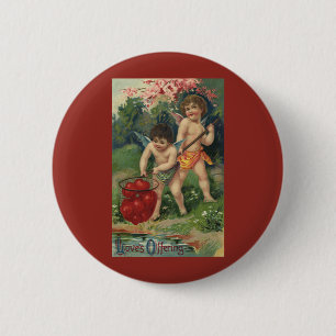 Macaron Rond 5 Cm Saint Valentin victorienne vintage, Offre d'amour