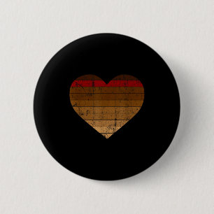 Macaron Rond 5 Cm Saint-Valentin Vintage Cœur Mélanine Fierté Noir A