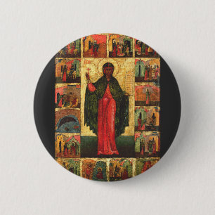 Macaron Rond 5 Cm Sainte Anastasia la Délivrance Art Byzantin