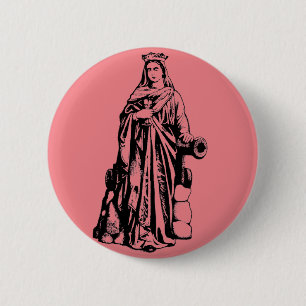 Macaron Rond 5 Cm Sainte-Barbe Vierge et martyre