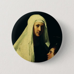 Macaron Rond 5 Cm Sainte Françoise de Rome Ange Gardien Beaux-Arts
