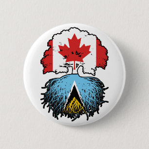 Macaron Rond 5 Cm Sainte-Lucie Saint-Lucien Canadien Canada Racine d