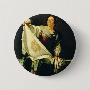 Macaron Rond 5 Cm Sainte Véronique Art Le Miracle du Saint Visage