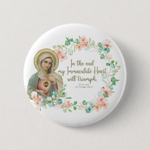 Macaron Rond 5 Cm Sainte Vierge Marie Fatima Religieuse Catholique