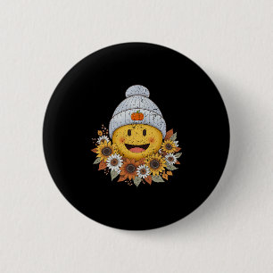 Macaron Rond 5 Cm Saison d'automne confortable Bohème Floral Automne