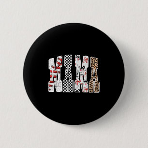 Macaron Rond 5 Cm Saison de baseball maman Joyeux jour de match Tend