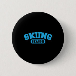 Macaron Rond 5 Cm Saison Ski hiver Sport Noël