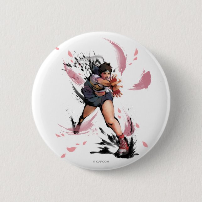 Macaron Rond 5 Cm Sakura Hadoken (Devant)