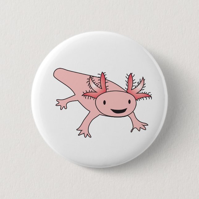 Macaron Rond 5 Cm Salamandre mignonne d'Axolotl (Devant)