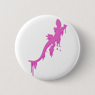 Macaron Rond 5 Cm Salamandre Rose Distressée Avec Lavette De Peintur