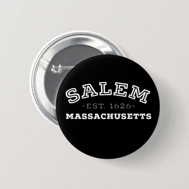 Macaron Rond 5 Cm Salem le Massachusetts (Devant & derrière)