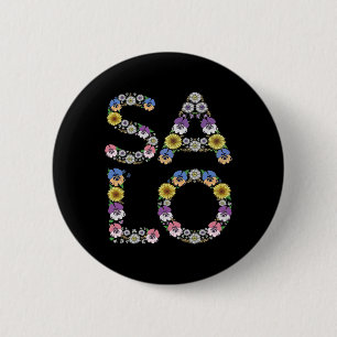 Macaron Rond 5 Cm Salo - Nourriture drôle d'Ukraine Floral Ukrainien