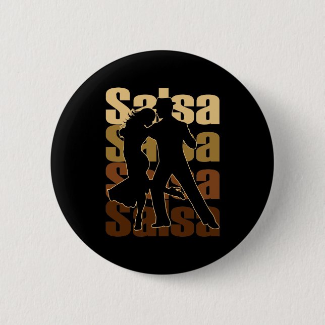 Macaron Rond 5 Cm Salsa Dance pour une musique latine Danser Salsa (Devant)