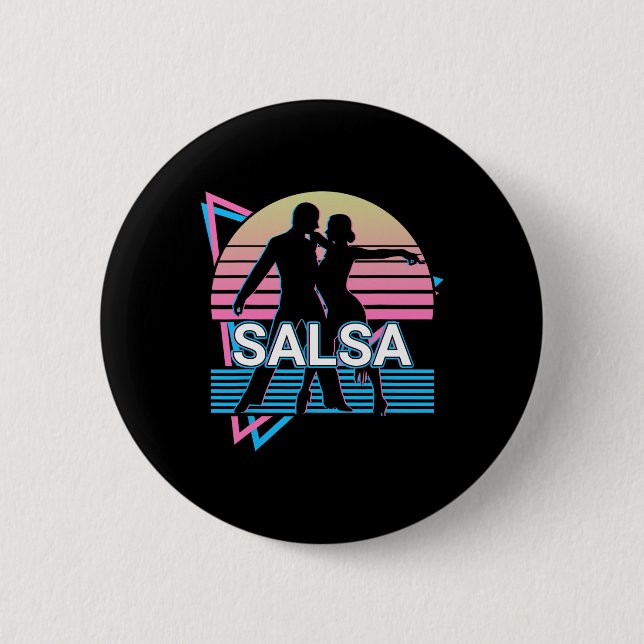 Macaron Rond 5 Cm Salsa Dancing Salsa (Devant)