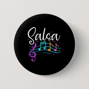 Macaron Rond 5 Cm Salsa Notes musicales Latin Musique Danse
