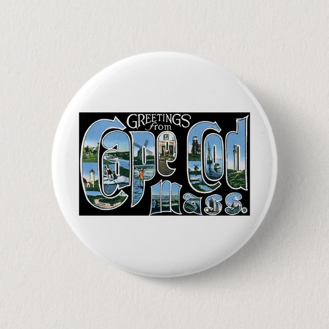 Macaron Rond 5 Cm Salut de Cape Cod (Devant)