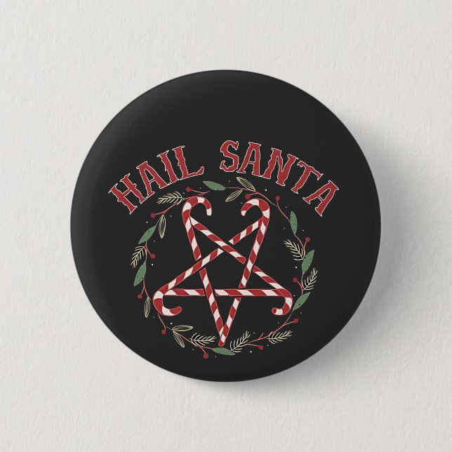 Macaron Rond 5 Cm Salut Satan Noël Krampus Xmas Devil Candy (Devant)