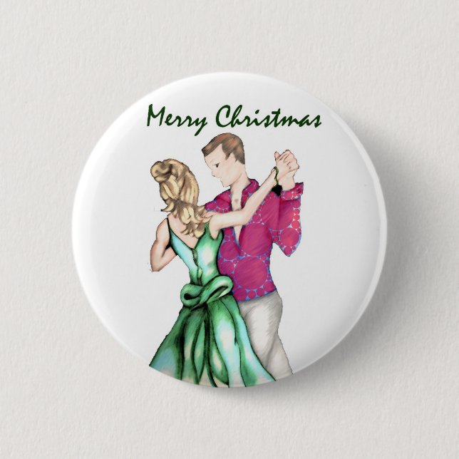 Macaron Rond 5 Cm Salutation de Noël (Devant)