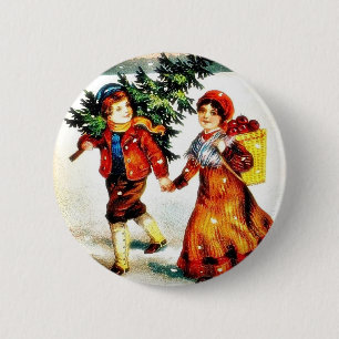 Macaron Rond 5 Cm Salutation de Noël avec Noël de transport t de