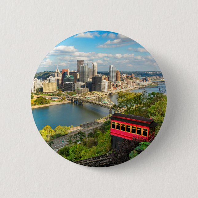 Macaron Rond 5 Cm Salutation De Pittsburgh PA Holiday (Devant)