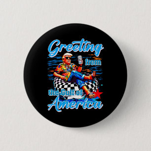 Macaron Rond 5 Cm Salutation Du Golfe De L'Amérique Trump Patrio
