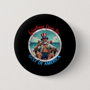 Macaron Rond 5 Cm Salutation Du Golfe De L'Amérique Trump Patrio
