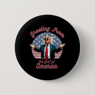 Macaron Rond 5 Cm Salutation du golfe des États-Unis d'Amérique Trum