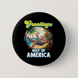 Macaron Rond 5 Cm Salutation Du Golfe Des États-Unis Trump
