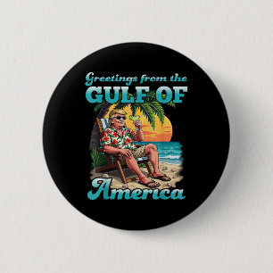 Macaron Rond 5 Cm Salutation Du Golfe Patriotique D'Amérique Des Éta