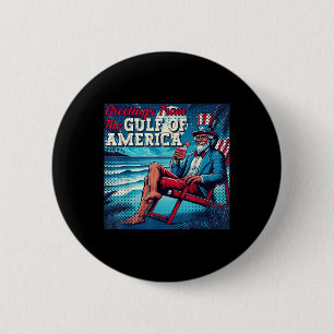 Macaron Rond 5 Cm Salutation Trump De La Partie Gulf Beach Of Americ