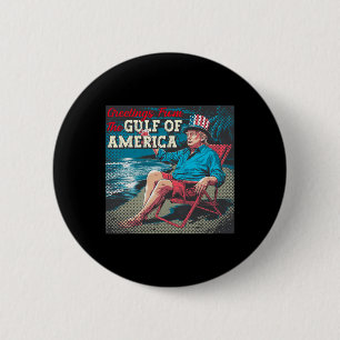 Macaron Rond 5 Cm Salutation Trump De La Partie Gulf Beach Of Americ