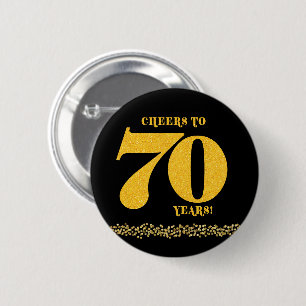 Macaron Rond 5 Cm Salutations à 70 ans Anniversaire 70e année