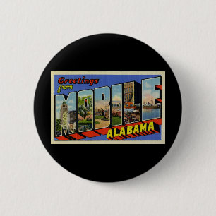 Macaron Rond 5 Cm Salutations d'Alabama mobile