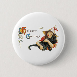 Macaron Rond 5 Cm Salutations d'Halloween vintage