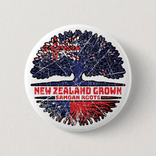 Macaron Rond 5 Cm Samoa Nouvelle-Zélande Nouvelle-Zélande Racines d'