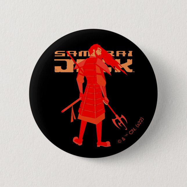 Macaron Rond 5 Cm Samurai Jack Red Warrior Graphic (Devant)
