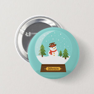 Macaron Rond 5 Cm S'AMUSER ! Bouton Snowman - Personnalisé -Ajouter