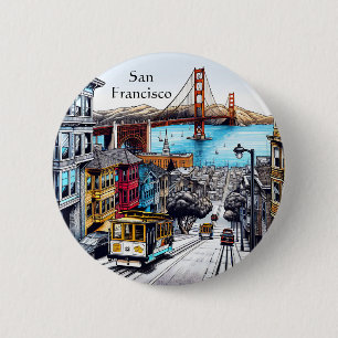 Macaron Rond 5 Cm San Francisco, Californie