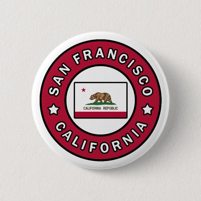 Macaron Rond 5 Cm San Francisco Californie (Devant)
