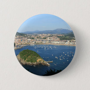 Macaron Rond 5 Cm San Sebastian Pays basque Espagne Vue pittoresque