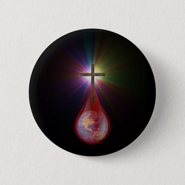 Macaron Rond 5 Cm Sang de Jésus (Devant)