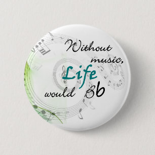 Macaron Rond 5 Cm Sans musique, la vie Bb…