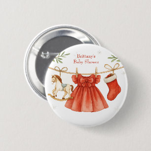 Macaron Rond 5 Cm Santa Baby Fête de Noël Linge de Bébé Fille Baby S