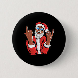 Macaron Rond 5 Cm Santa Claus Black Man Noël Noël Noël Noël Noël Fam