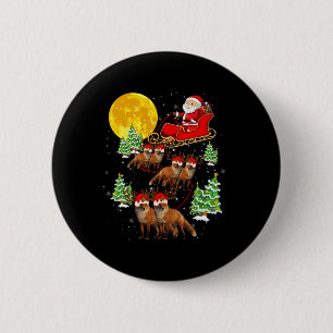 Macaron Rond 5 Cm Santa Claus Sleigh & Reindeer Foxes Xmas Pajam